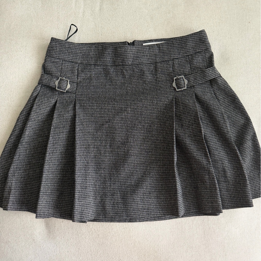 Mango Elegant Gray Pleated Skirt